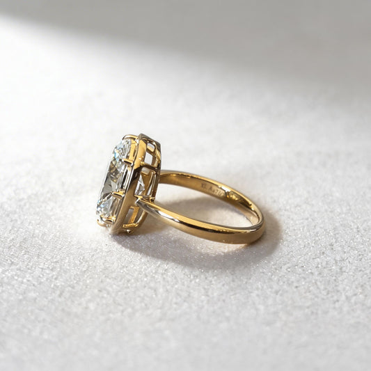 Oval Lab Grown Diamond Ring | 6-Prong Setting | Plain Band | 18K White Gold