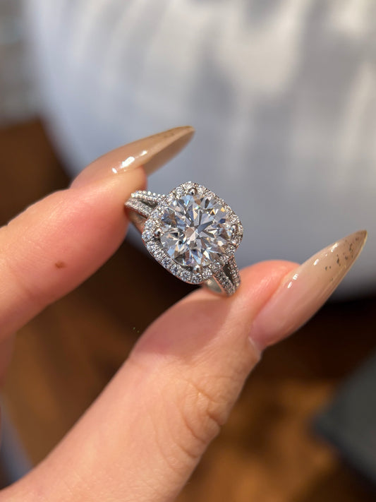 Lab Grown Diamond Round Halo Engagement Ring | Timeless Love for Everyday & Milestones | Platinum