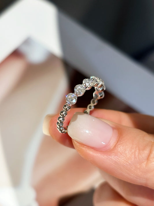 Lab Grown Diamond Bubble Eternity Band | Minimalist Stackable Sparkle | Platinum