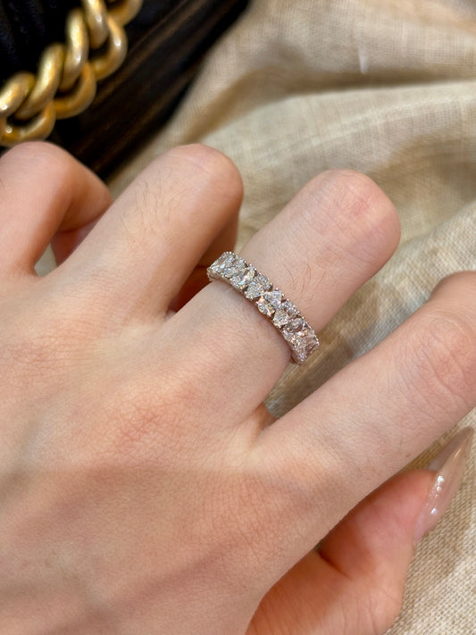 Full Eternity Marquise & Round Mixed-Cut Lab Grown Diamond Stackable Band Ring| 18K Gold (White/Yellow)