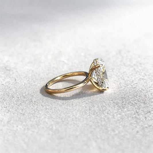 Oval Cut Lab Diamond Ring | Hidden Halo Design | Timeless Solitaire | Understated Luxury
