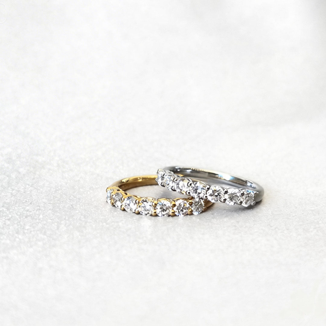 Round Diamond Half Eternity Band