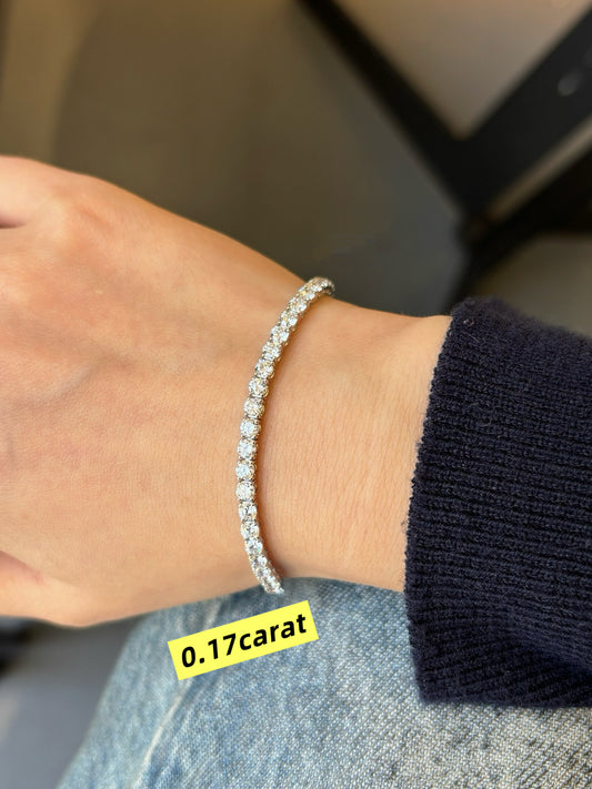 Round Cut Lab Diamond Tennis Bracelet | Platinum