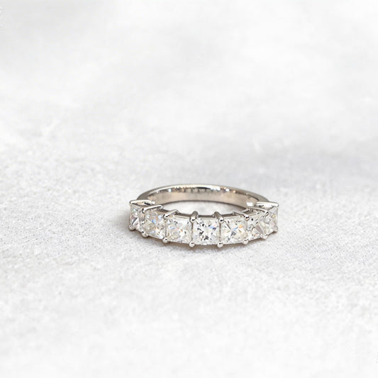 Princess Cut Half Eternity Band | Square Lab Grown Diamond Ring