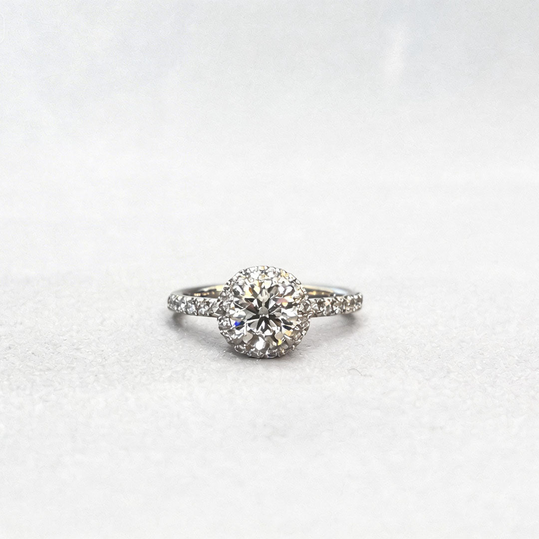 Round Cut Lab Diamond Full Eternity Ring | Double Halo Setting | Luxurious & Ethical