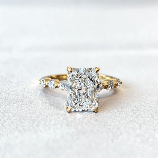 Antique-Inspired Radiant with Flanking Rounds Ring Regular