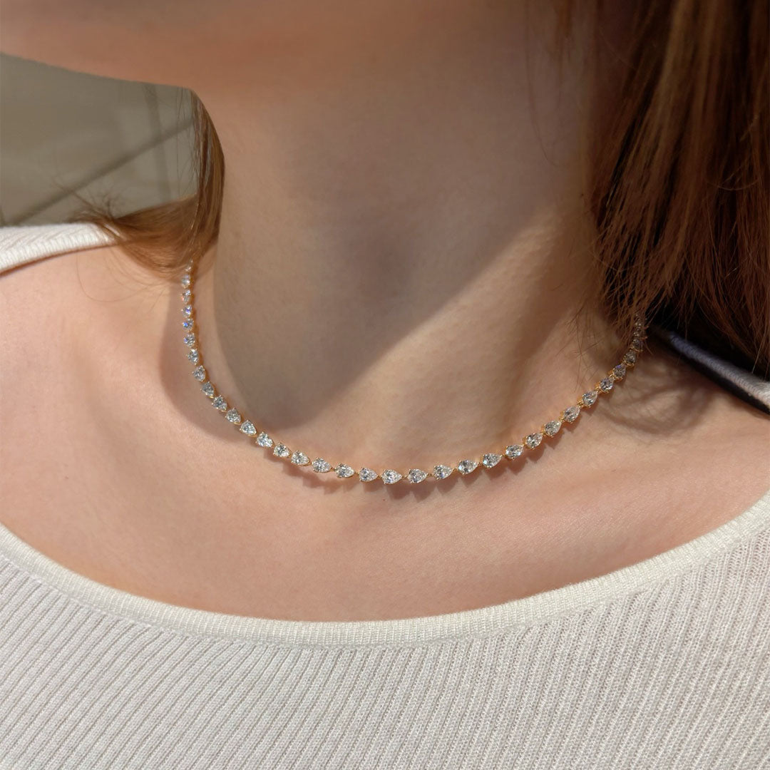 0.2ct Perw Lab Diamond Full Necklace | Fancy & Timeless | 18k gold
