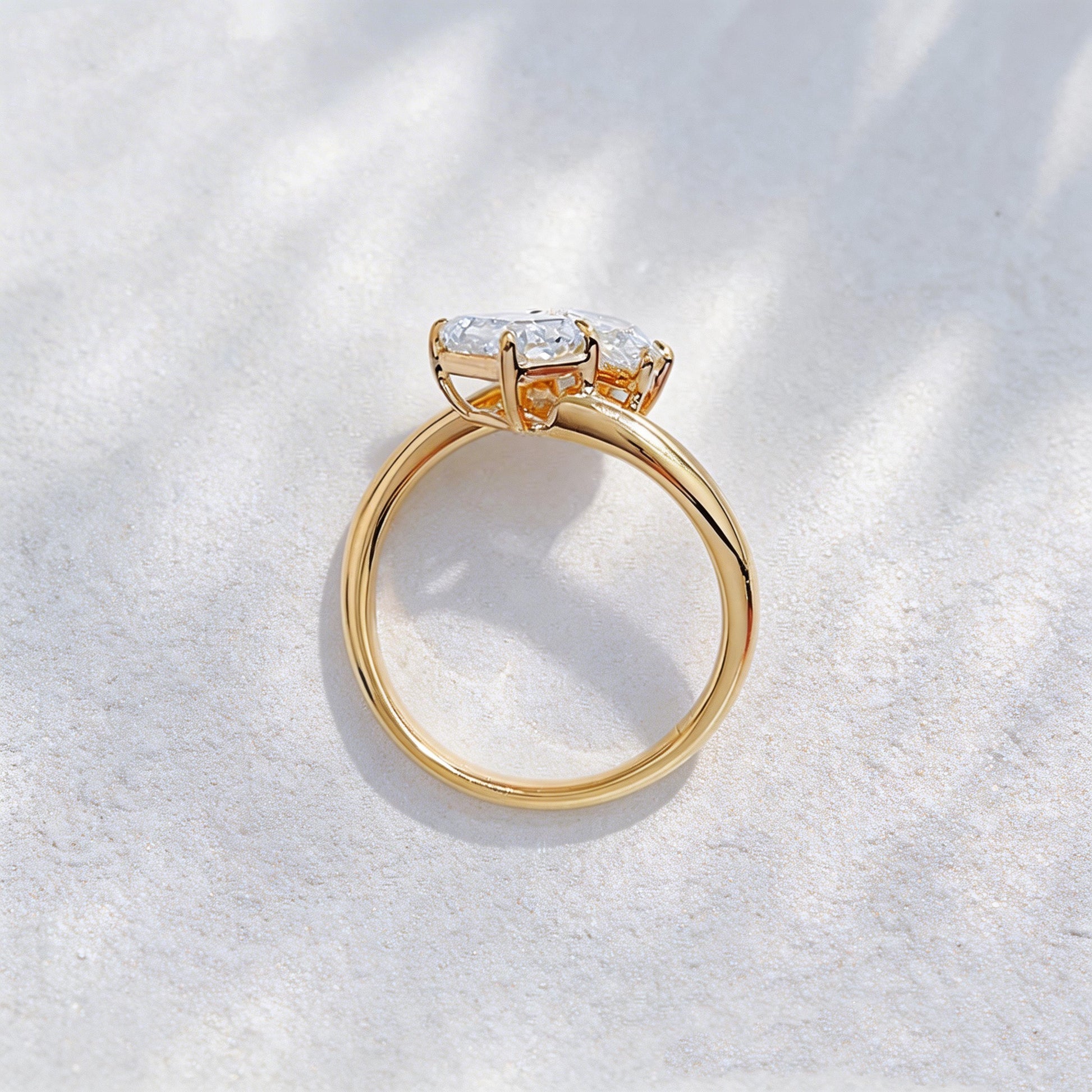 Emerald Cut & Pear Two-Stone Ring