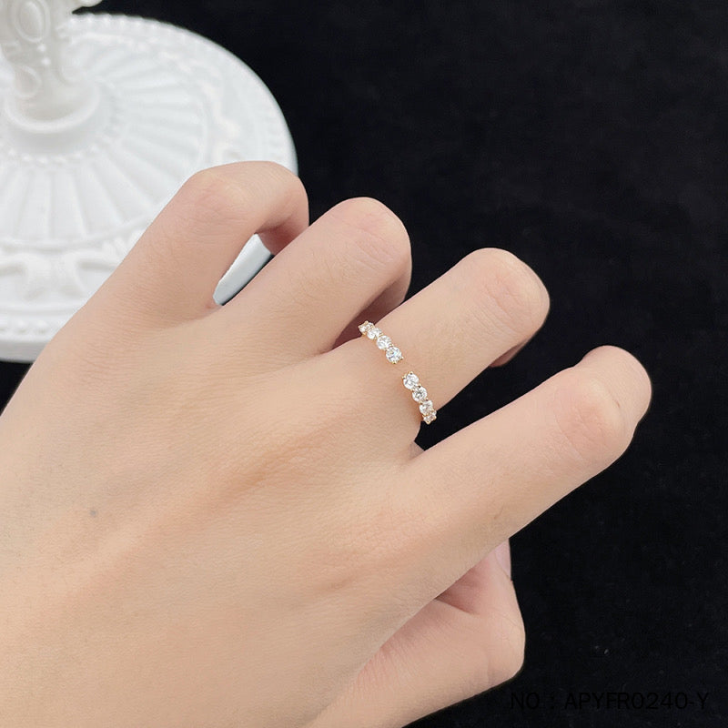 Ethical Open Stackable Ring with Lab-Created Diamonds | 18K Yellow Gold Band