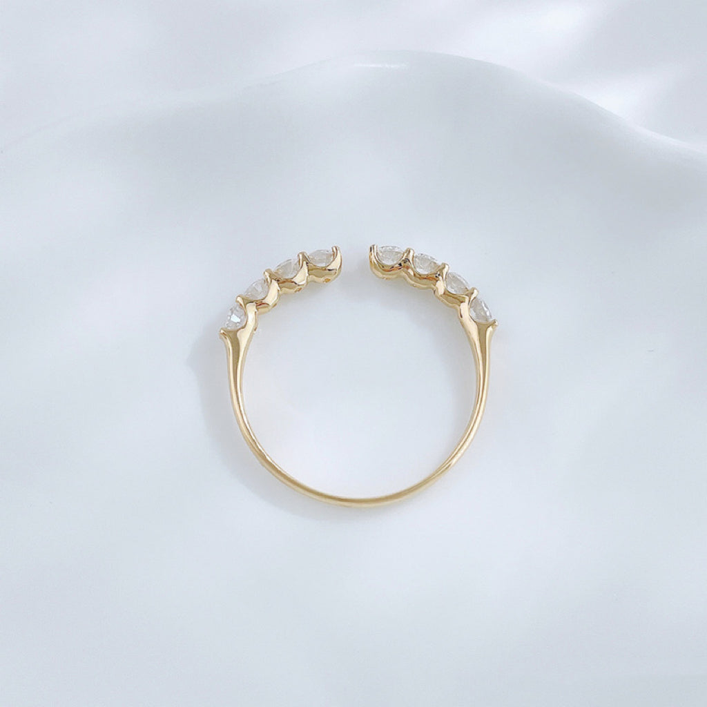 Ethical Open Stackable Ring with Lab-Created Diamonds | 18K Yellow Gold Band