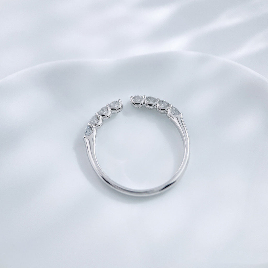 Open Stackable Band Ring with Lab-Grown Diamonds| Platinum Band