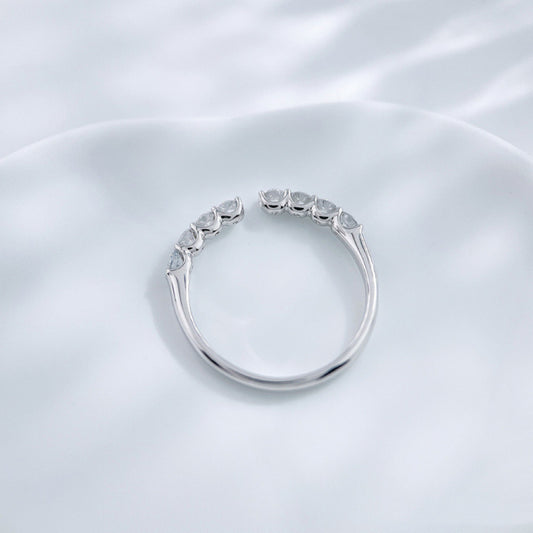 Open Stackable Band Ring with Lab-Grown Diamonds| Platinum Band