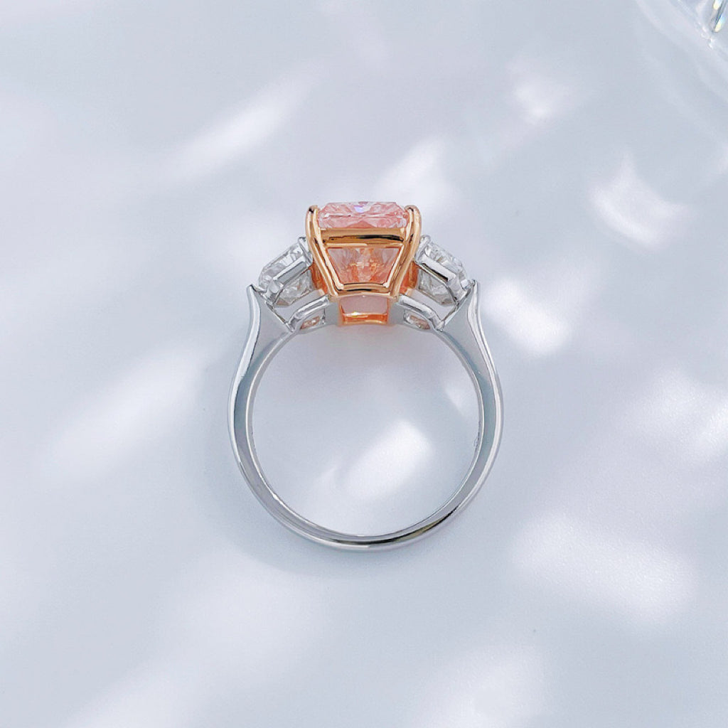 Luxury Two-Tone Blush| Pink Lab Diamond Pear Cut Statement Engagement Ring| 18K Yellow Gold