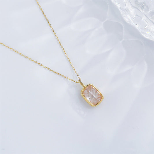 2.03CT Radiant Cut Lab Grown Pink Diamond Pendant Necklace | 18K Yellow Gold