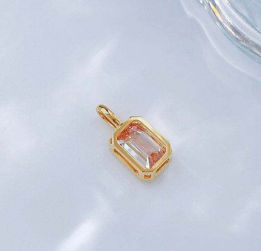 Emerald Cut Diamond Everyday Layering Solitaire Pendant | Quiet Luxury | 18K Gold