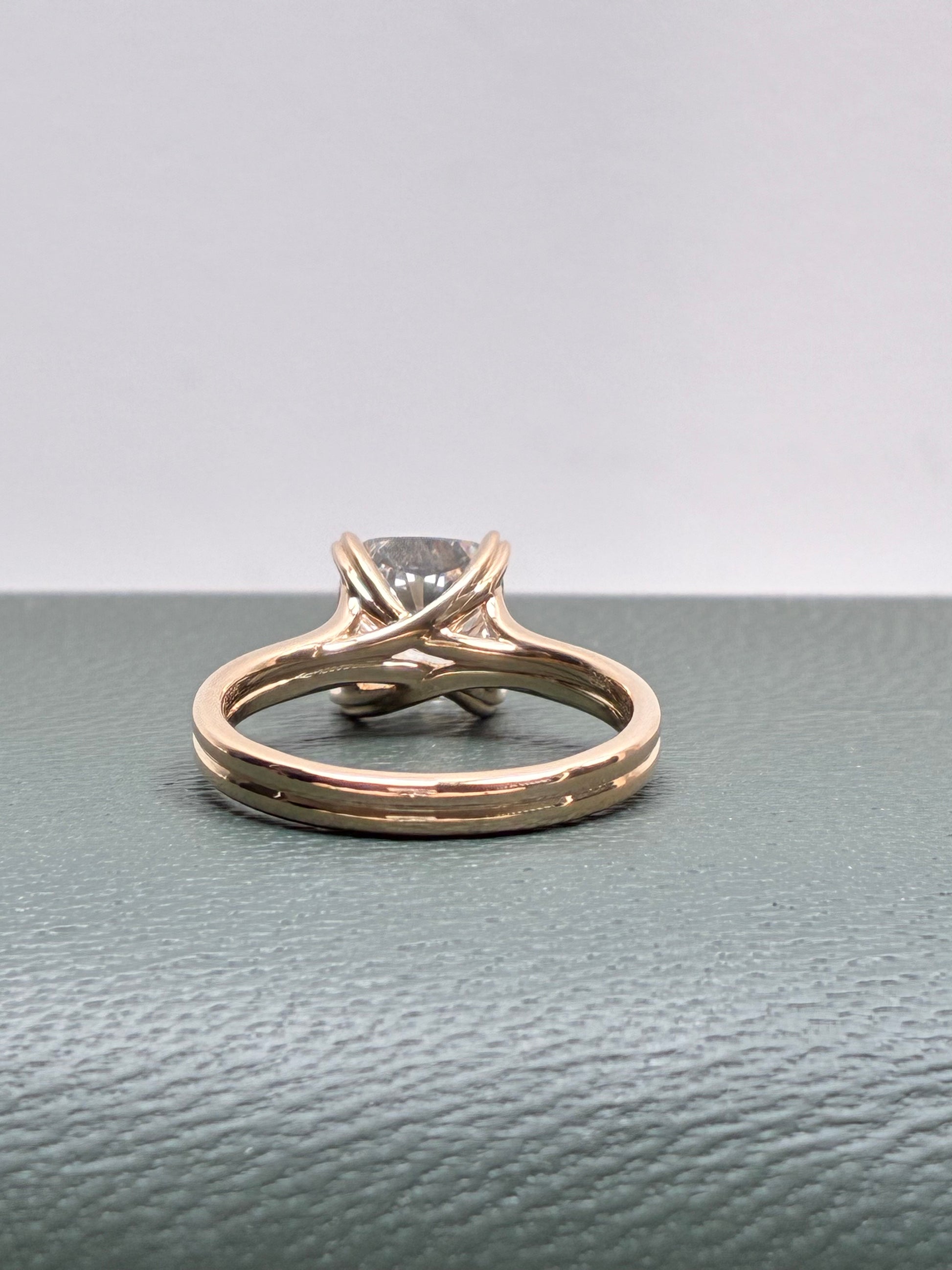 4CT Cushion Cut Lab Grown Diamond Solitaire Engagement Ring | Split Shank Four Prong | 14K Yellow Gold