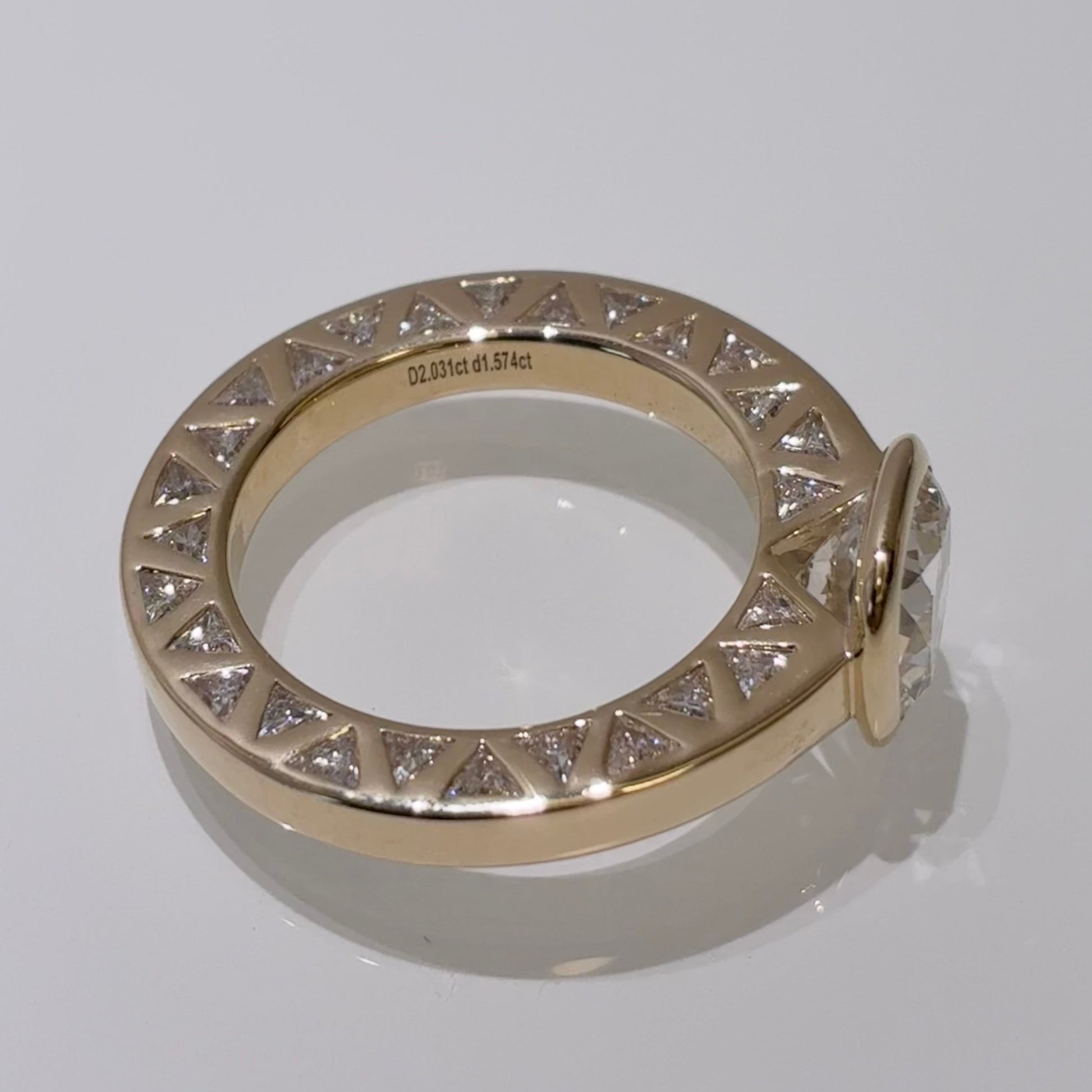 Cushion Lab Grown Diamond Ring | Vintage Double-Side Engraved Band | 14K Gold