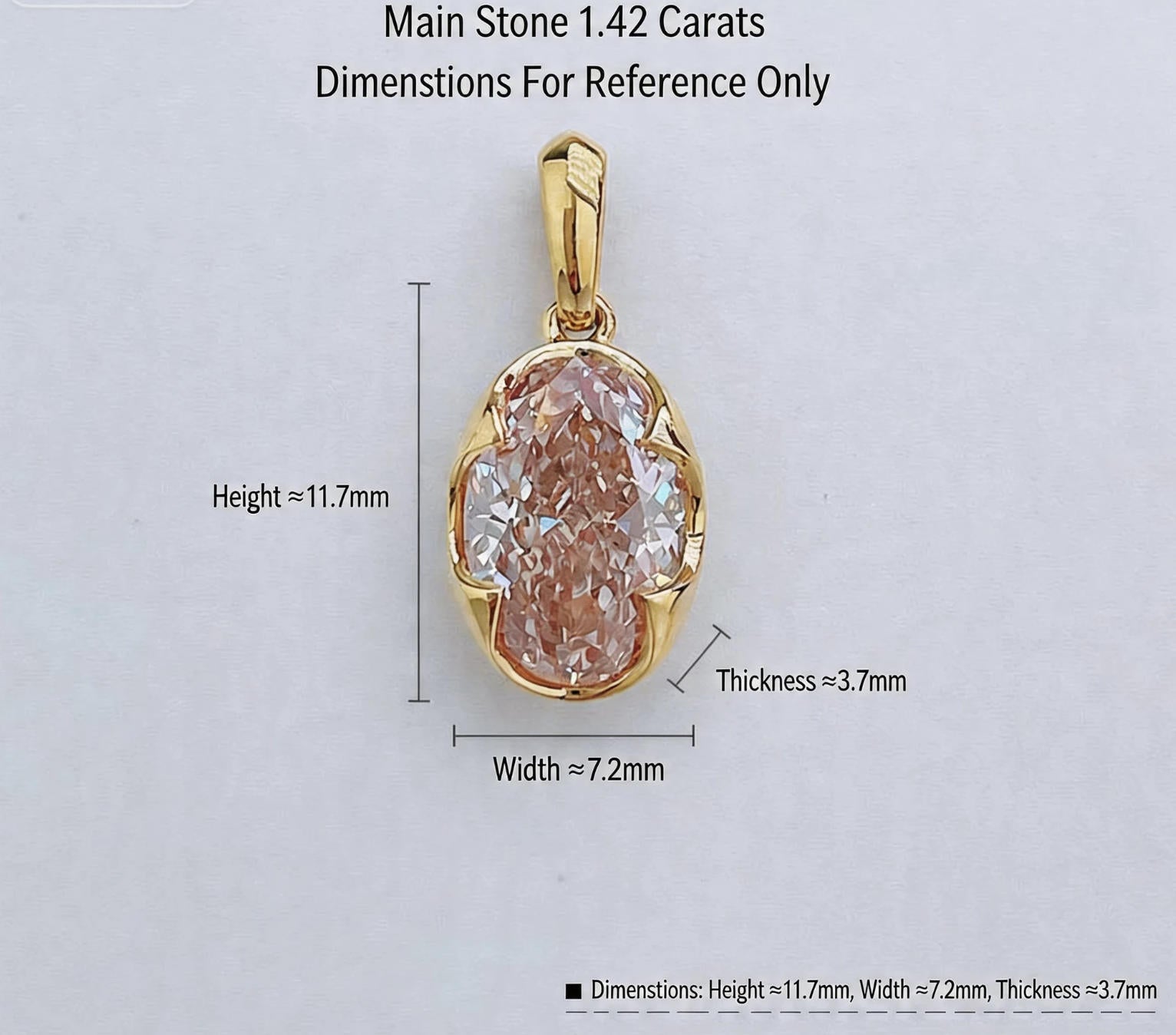 Petal Bezel Set Oval Brilliant Cut Lab Grown Diamond Solitaire Pendant | 18K Gold