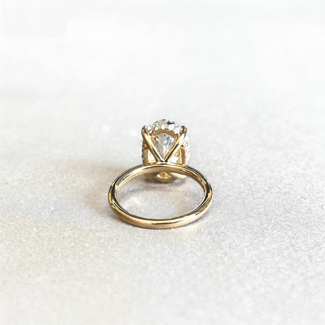 Oval Cut Lab Diamond Ring | Hidden Halo Design | Timeless Solitaire | Understated Luxury