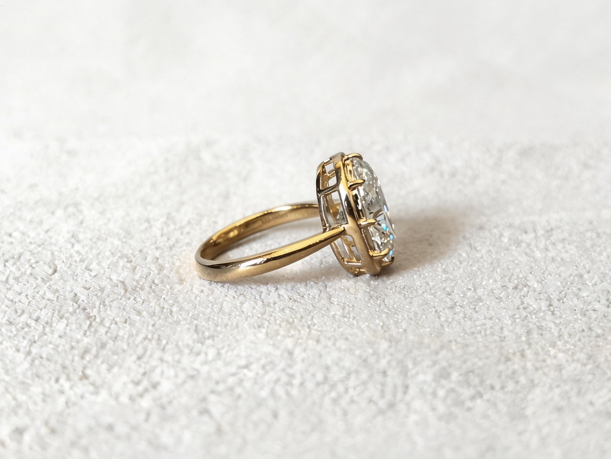 Oval Lab Grown Diamond Ring | 6-Prong Setting | Plain Band | 18K White Gold