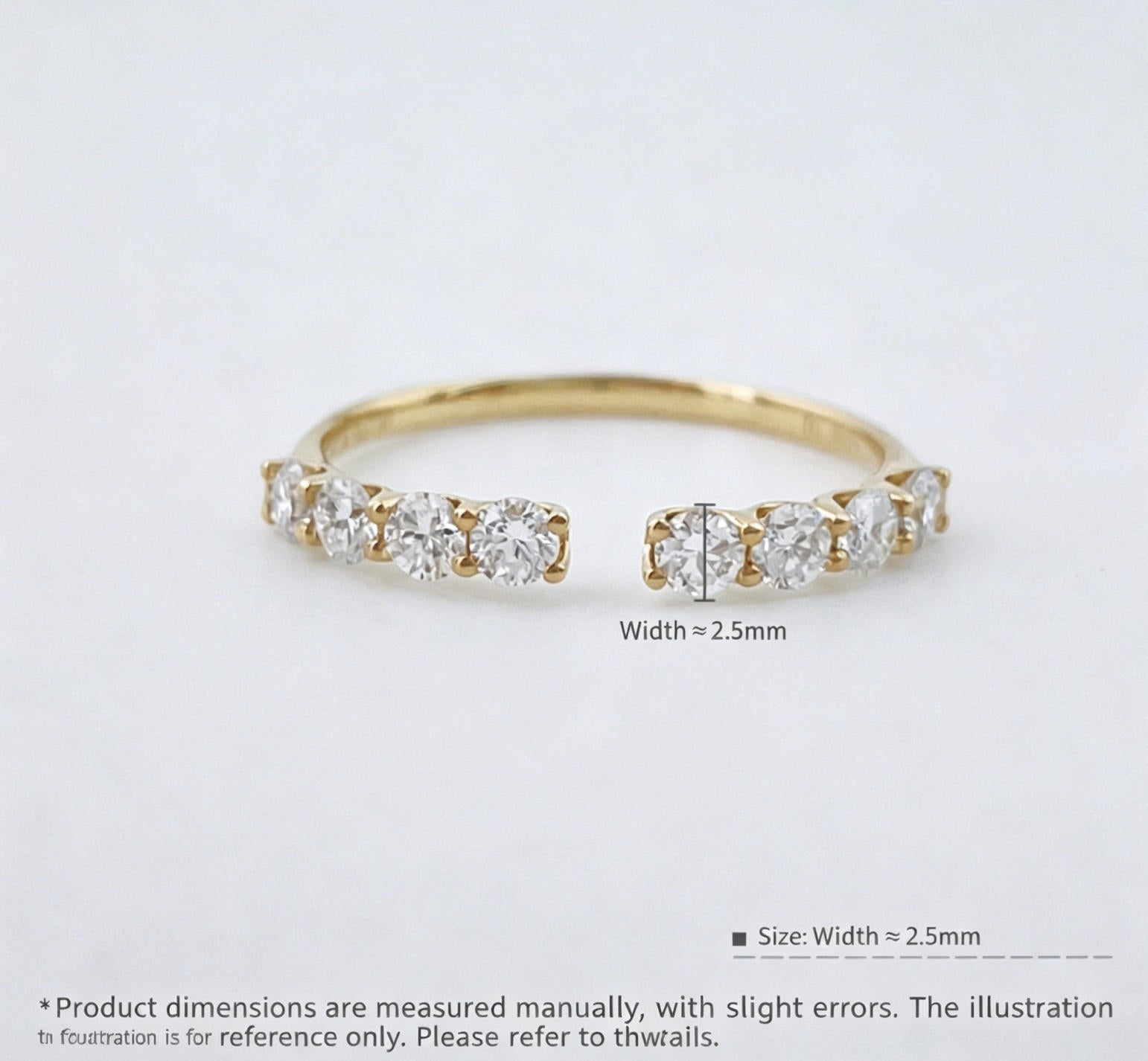 Ethical Open Stackable Ring with Lab-Created Diamonds | 18K Yellow Gold Band