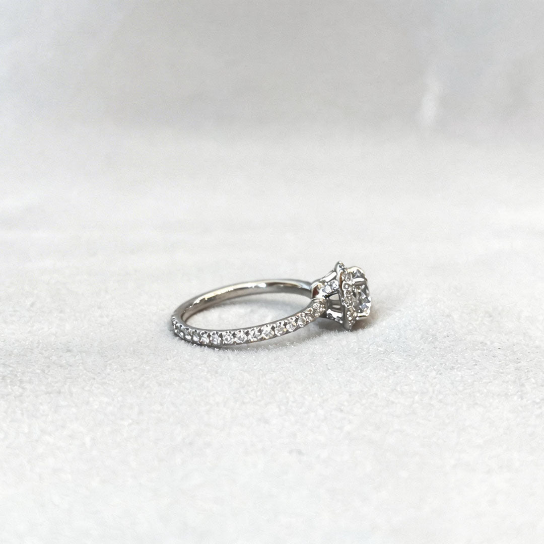 Round Cut Lab Diamond Full Eternity Ring | Double Halo Setting | Luxurious & Ethical