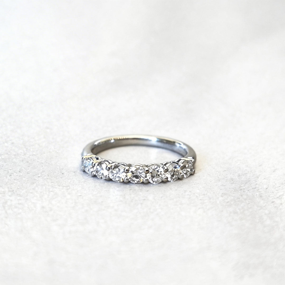 Round Diamond Half Eternity Band