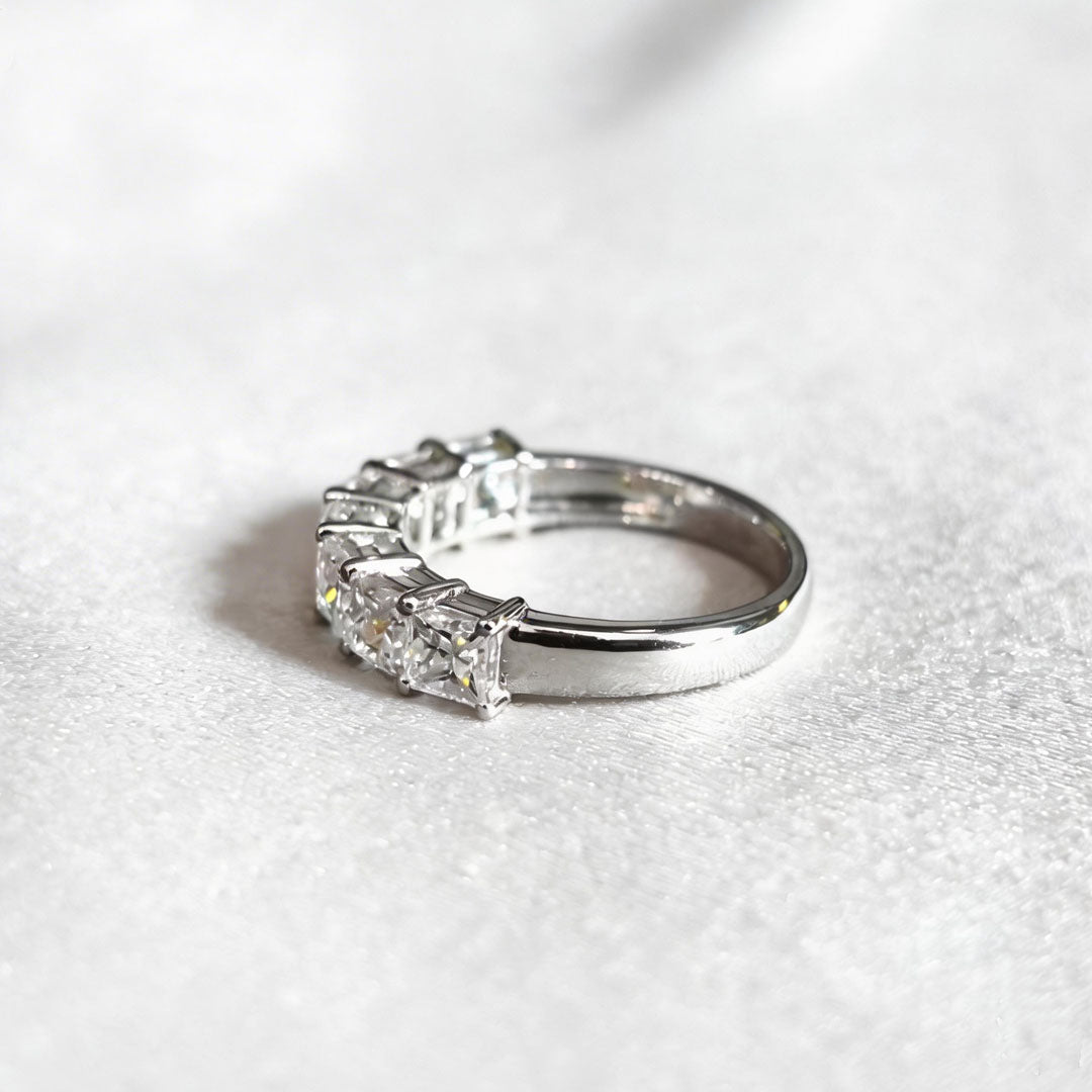 Princess Cut Half Eternity Band | Square Lab Grown Diamond Ring