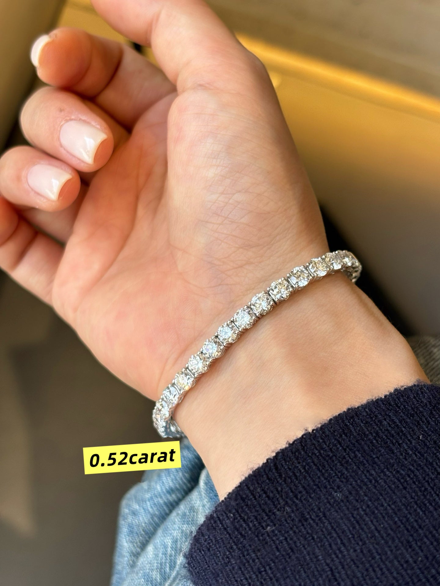 Round Cut Lab Diamond Tennis Bracelet | Platinum
