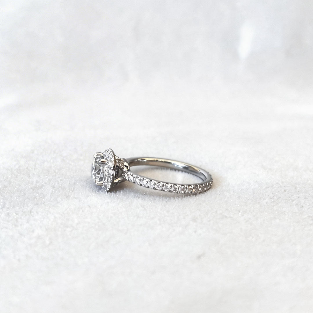Round Cut Lab Diamond Full Eternity Ring | Double Halo Setting | Luxurious & Ethical