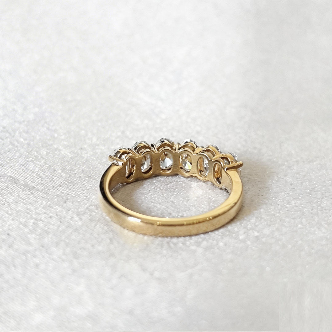 Oval Six Diamond Half Eternity Band