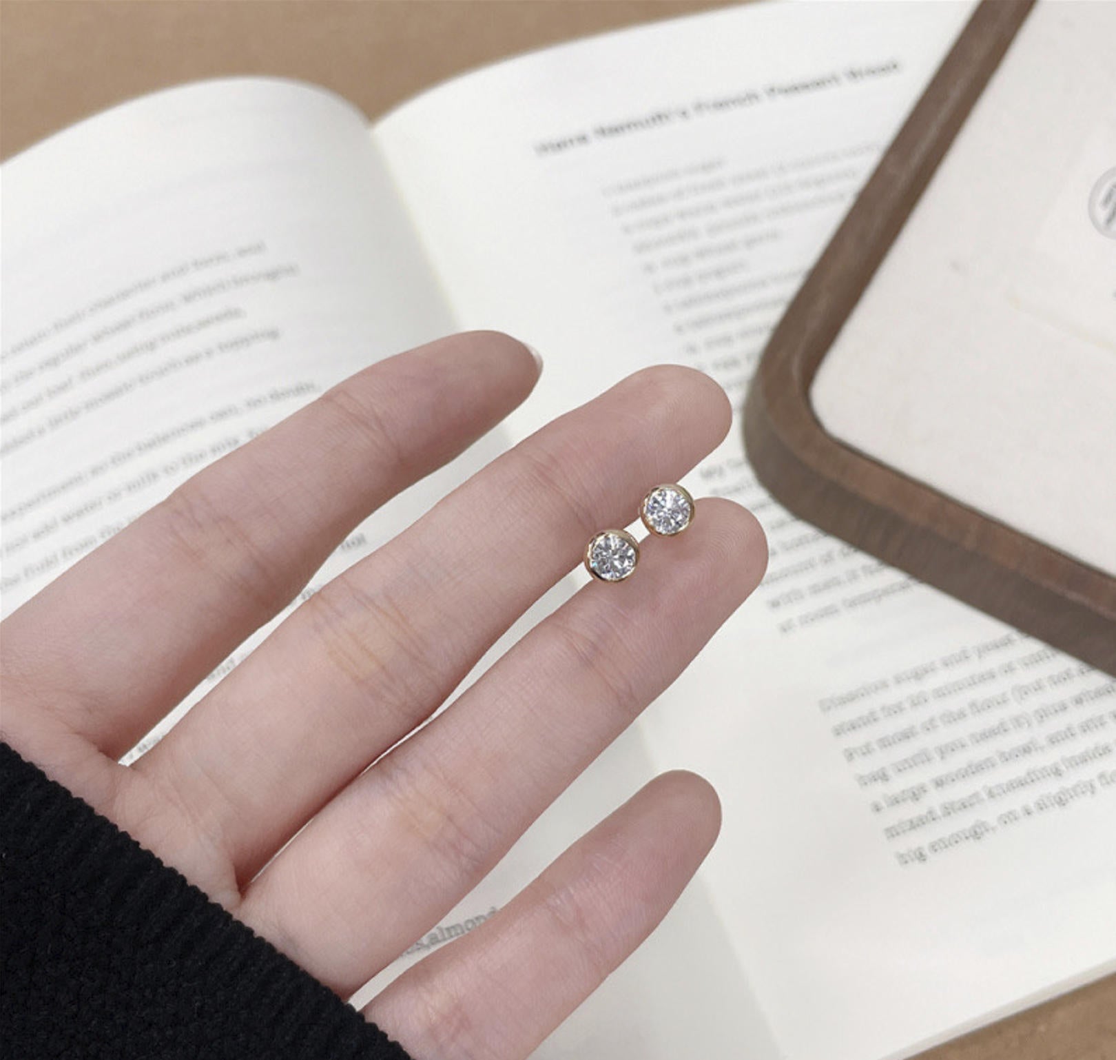Lab-Grown Diamond Bezel Set Stud Earrings | 18K Yellow Gold