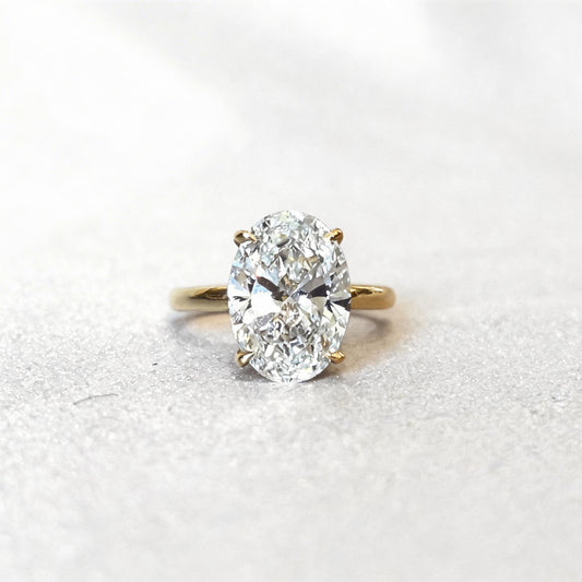 Oval Cut Lab Diamond Ring | Hidden Halo Design | Timeless Solitaire | Understated Luxury