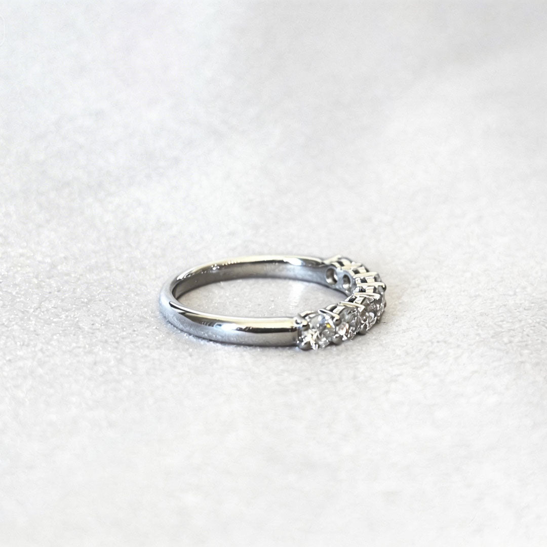 Round Diamond Half Eternity Band