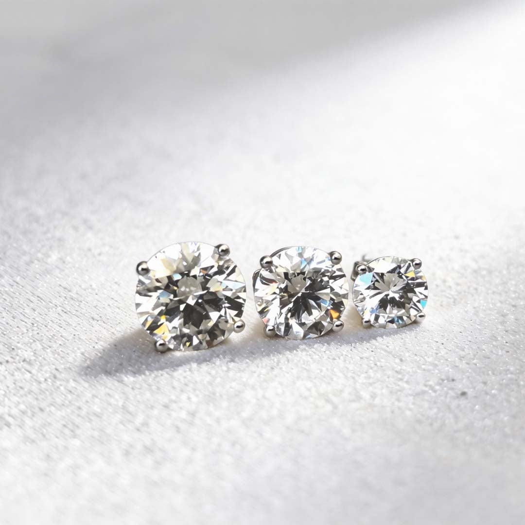 round Lab Diamond Studs