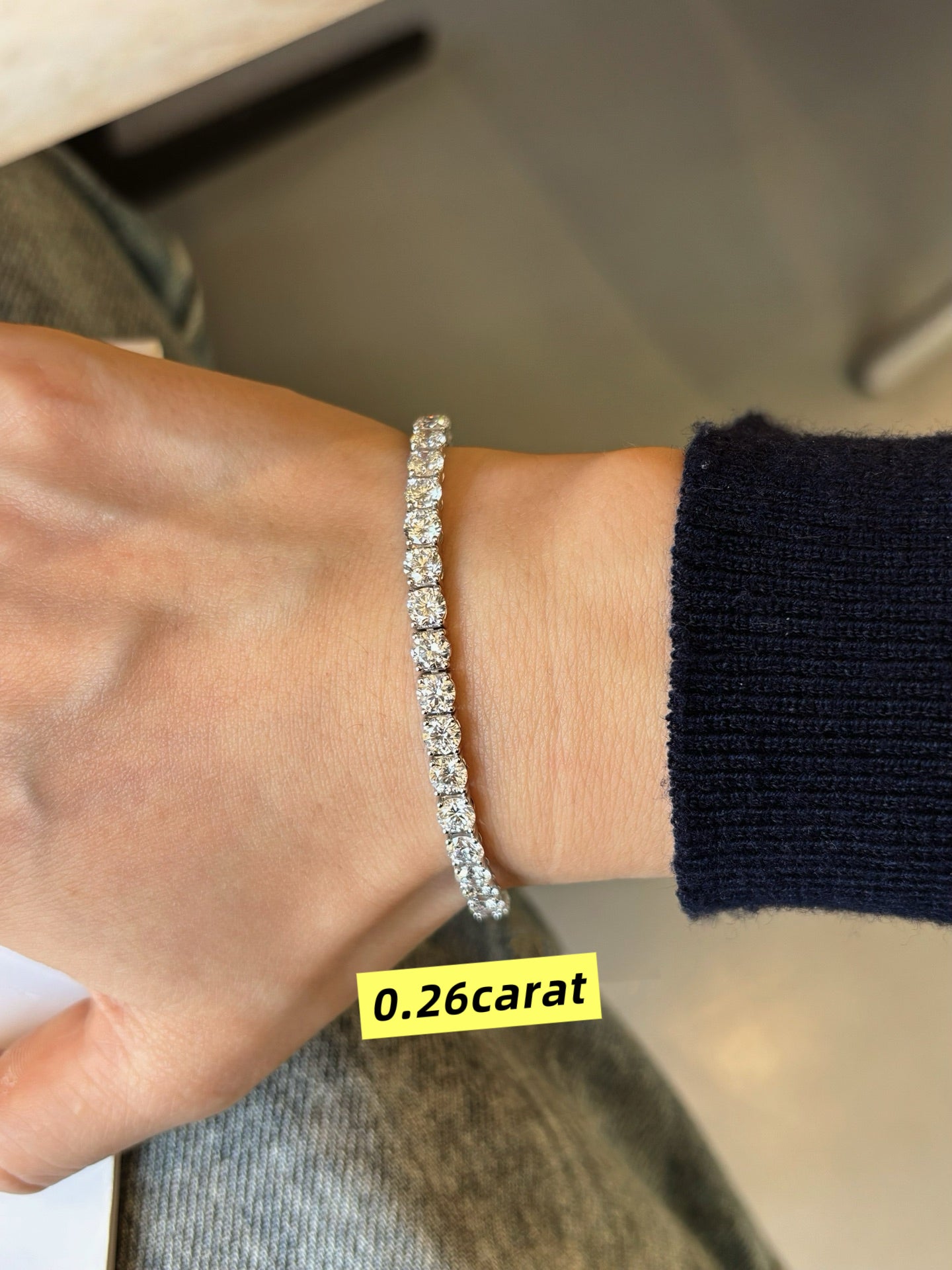 Round Cut Lab Diamond Tennis Bracelet | Platinum