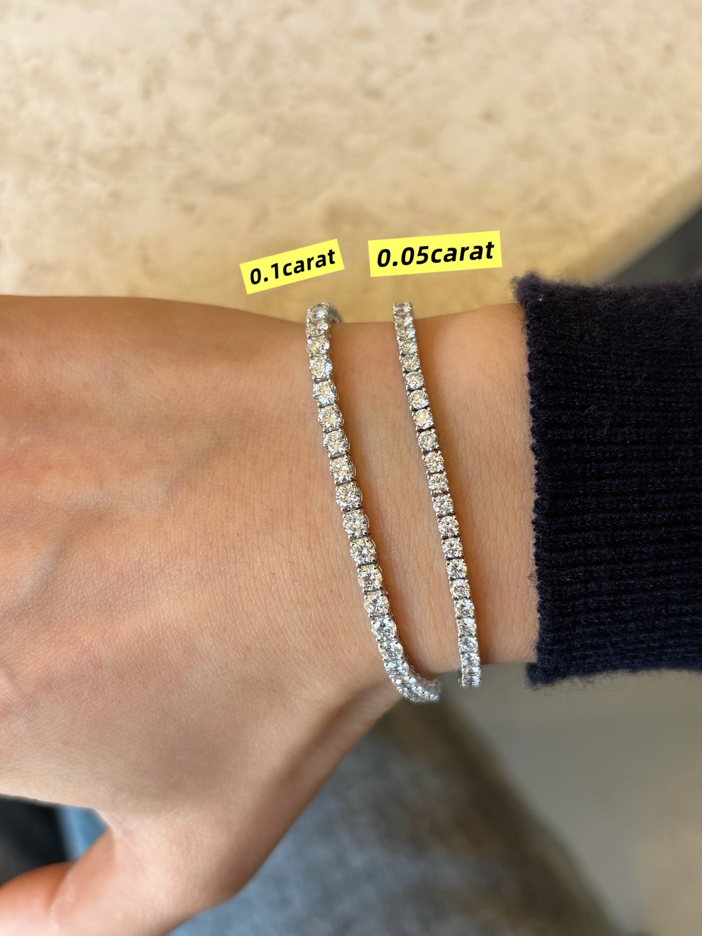 Round Cut Lab Diamond Tennis Bracelet | Platinum
