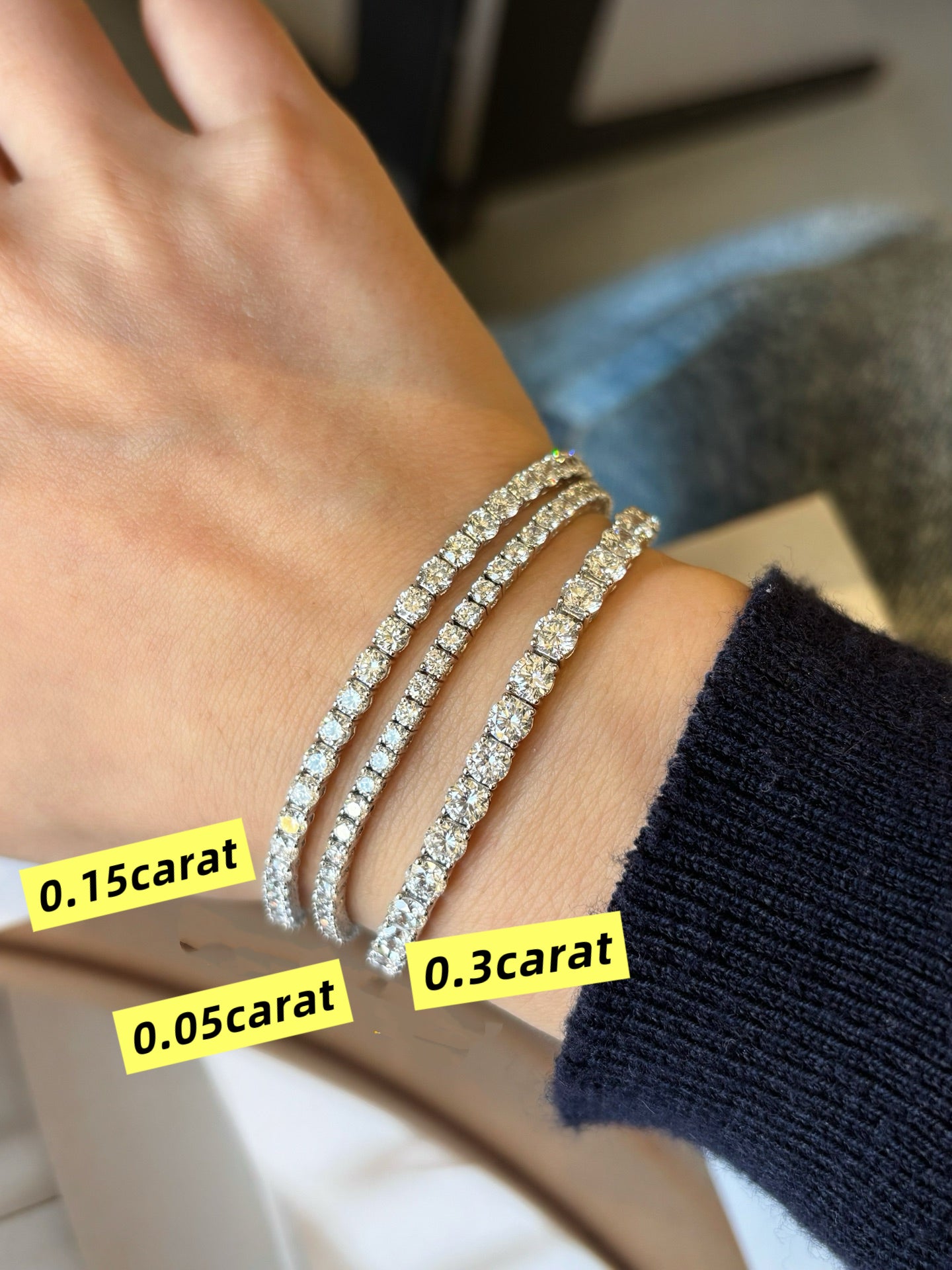 Round Cut Lab Diamond Tennis Bracelet | Platinum