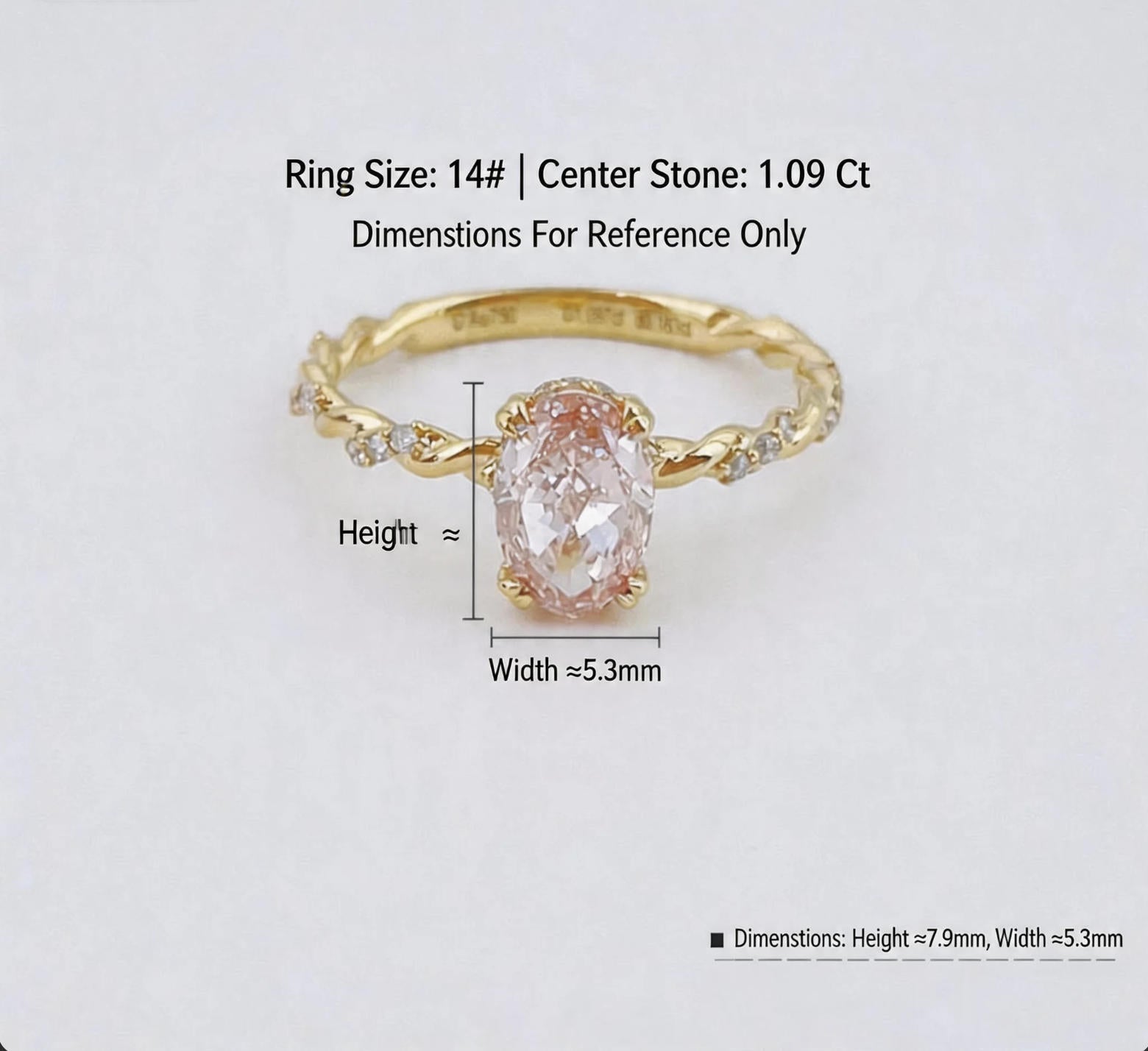 Oval Cut Lab Grown Pink Diamond Twisted Vine Accent Stone Solitaire Ring | 18K Gold