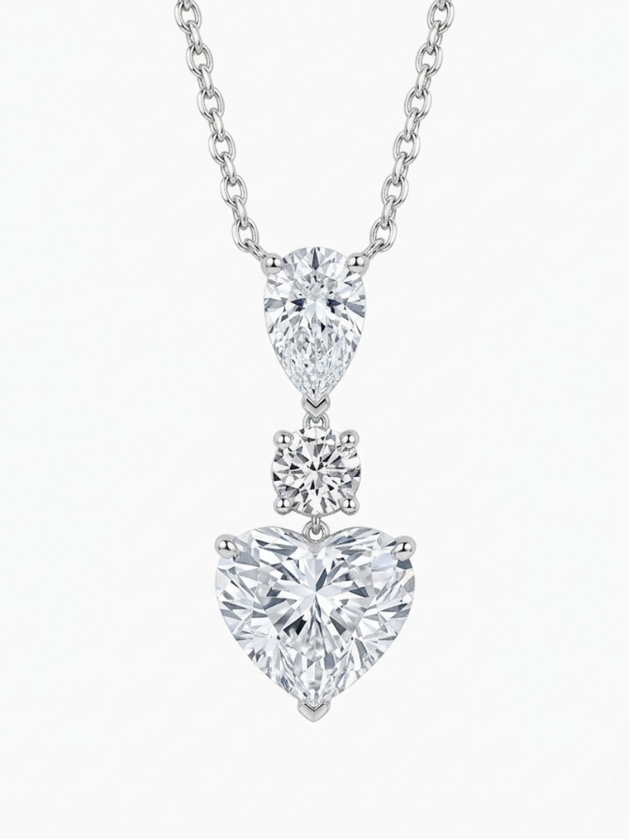 Heart Cut Lab Grown Diamond Necklace