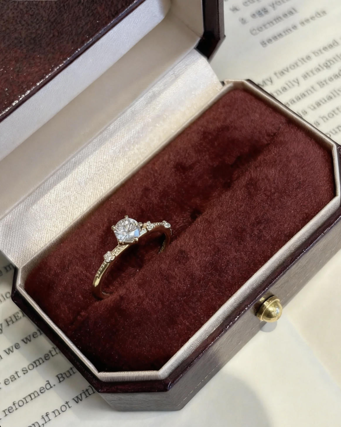 Vintage Milgrain Lab Grown Diamond Engagement Ring | Pave Accents | 18K Gold