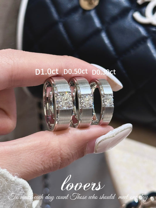 Brushed Finish Lab Grown Diamond Men's Wedding Band | 3 Carat Option | 18K Solid Gold