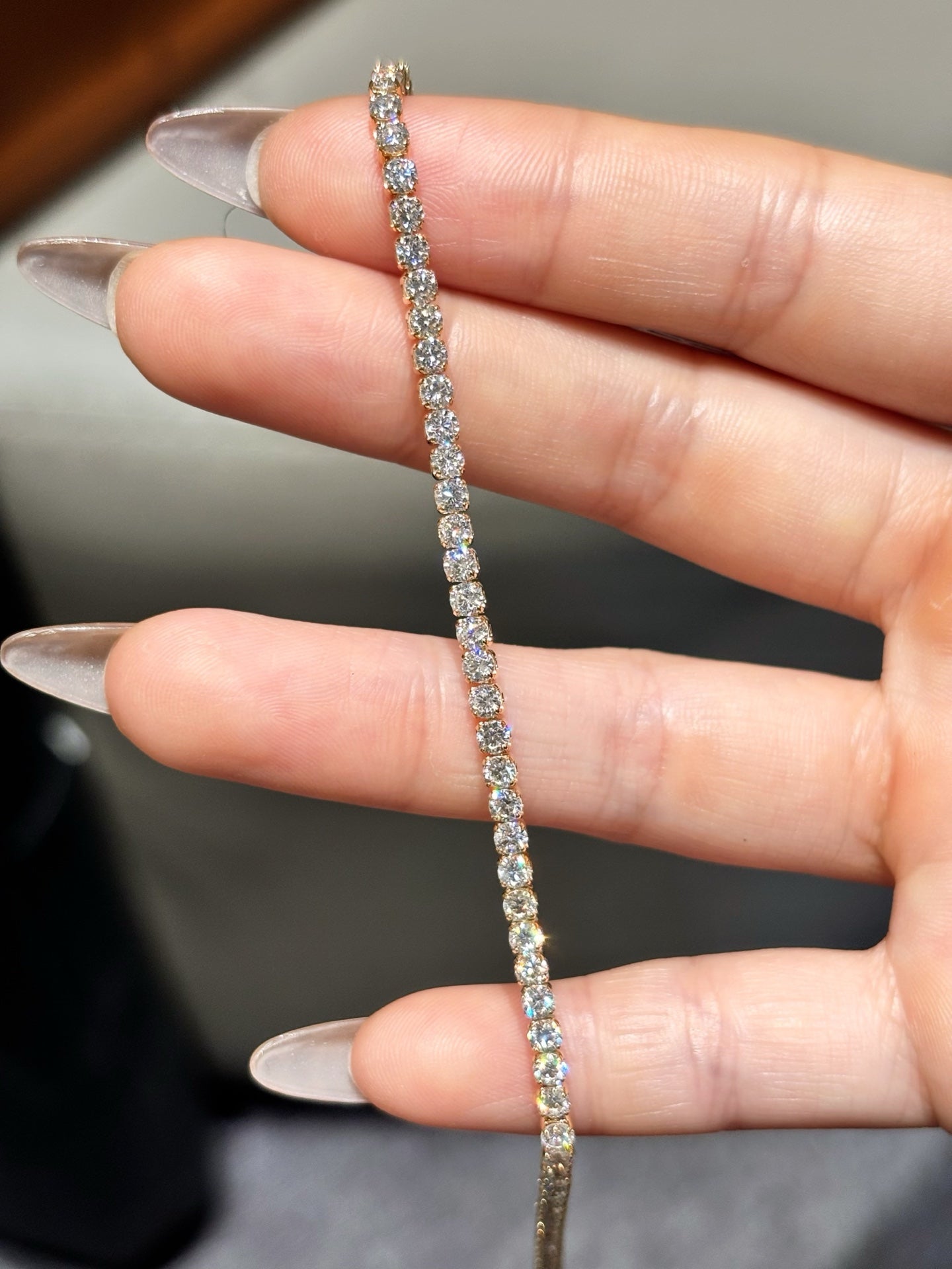 Round Brilliant Lab Grown Diamond Classic Tennis Bracelet | 18K Gold