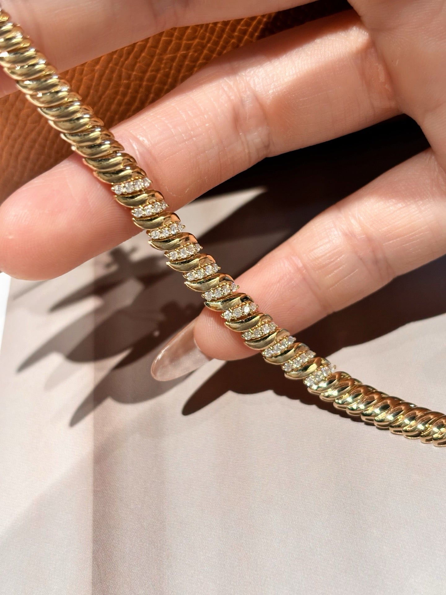 Twisted Rope Lab Grown Diamond Bracelet | Spaced Design | 18K Yellow Gold