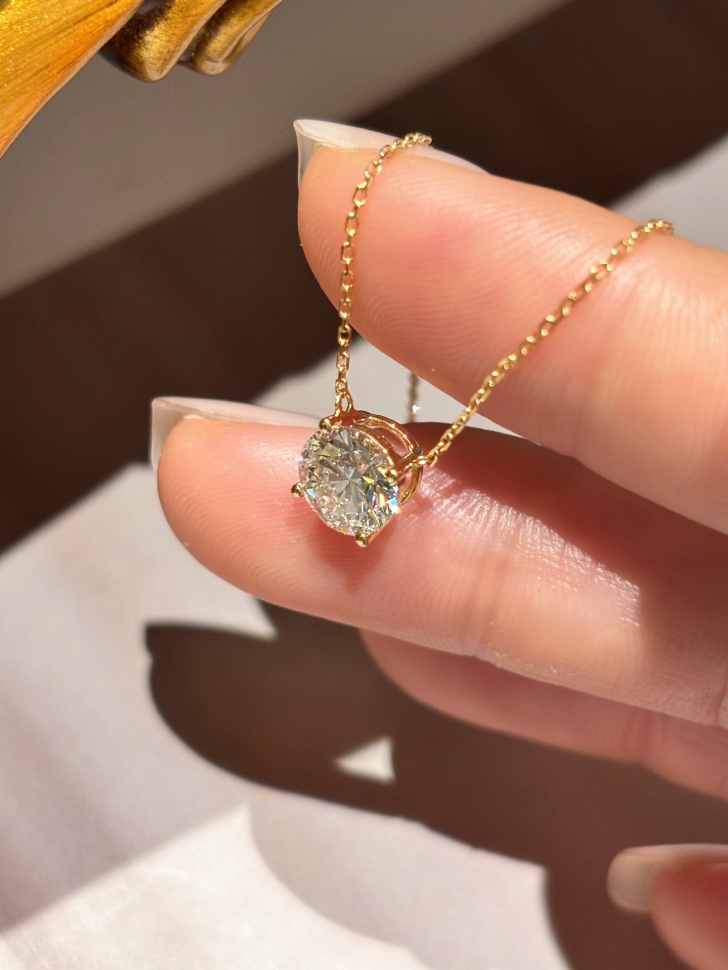 1.17ct Marquise Lab Grown Diamond Horizontal Necklace with Lip Detail | Romantic Design | 18K White Gold