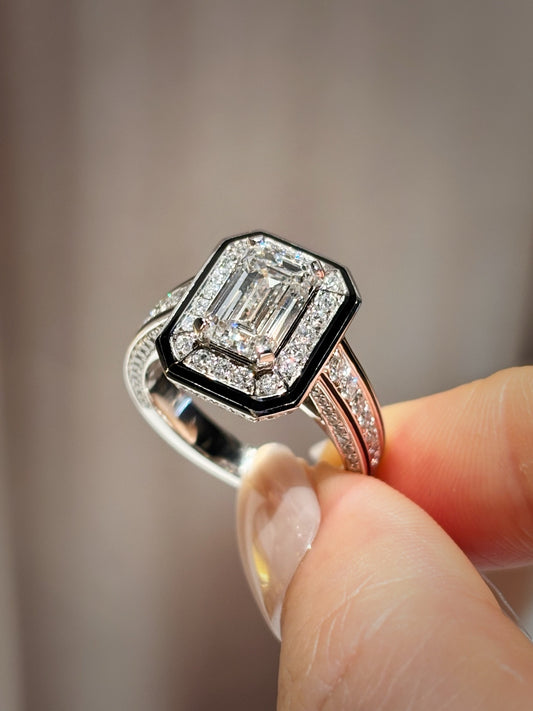 Lab Grown Emerald-Cut Diamond Men’s Ring | Everyday & Business | Platinum