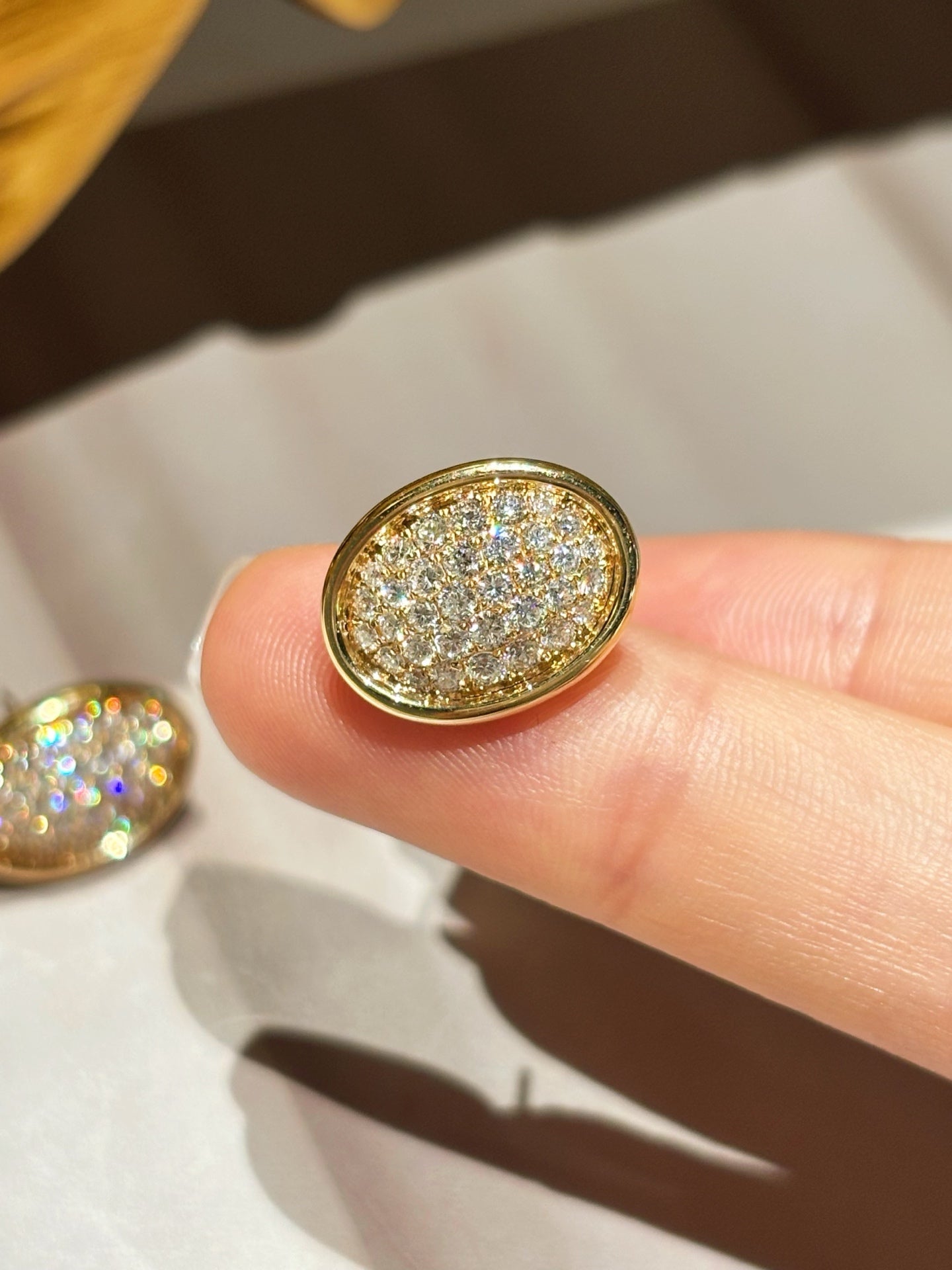 Lab-Grown Diamond Oval Earrings | Sustainable Luxury Jewelry | 18K Gold