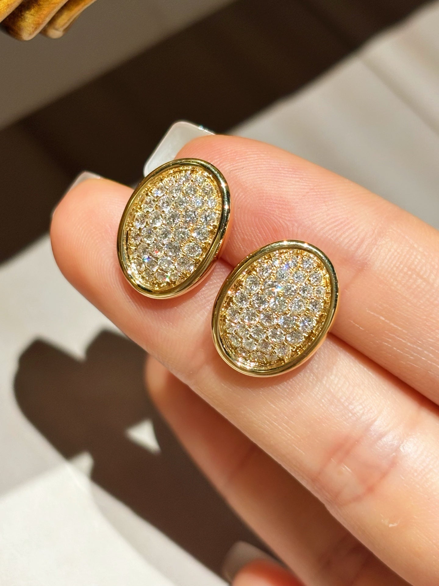 Lab-Grown Diamond Oval Earrings | Sustainable Luxury Jewelry | 18K Gold