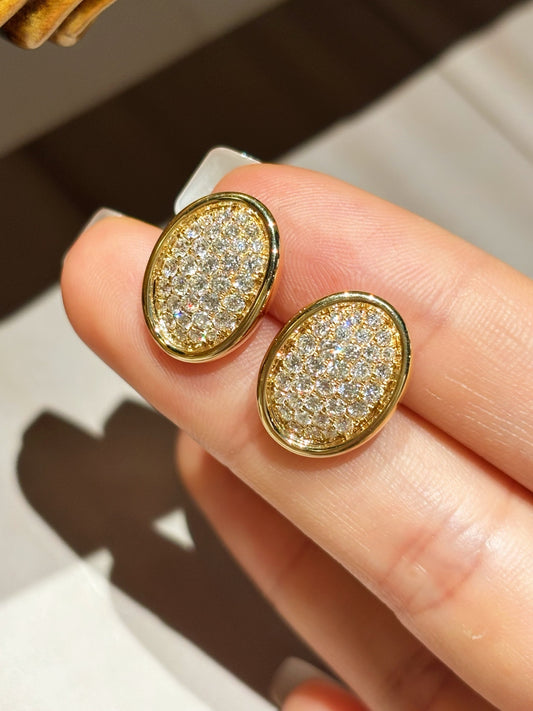 Lab-Grown Diamond Oval Earrings | Sustainable Luxury Jewelry | 18K Gold