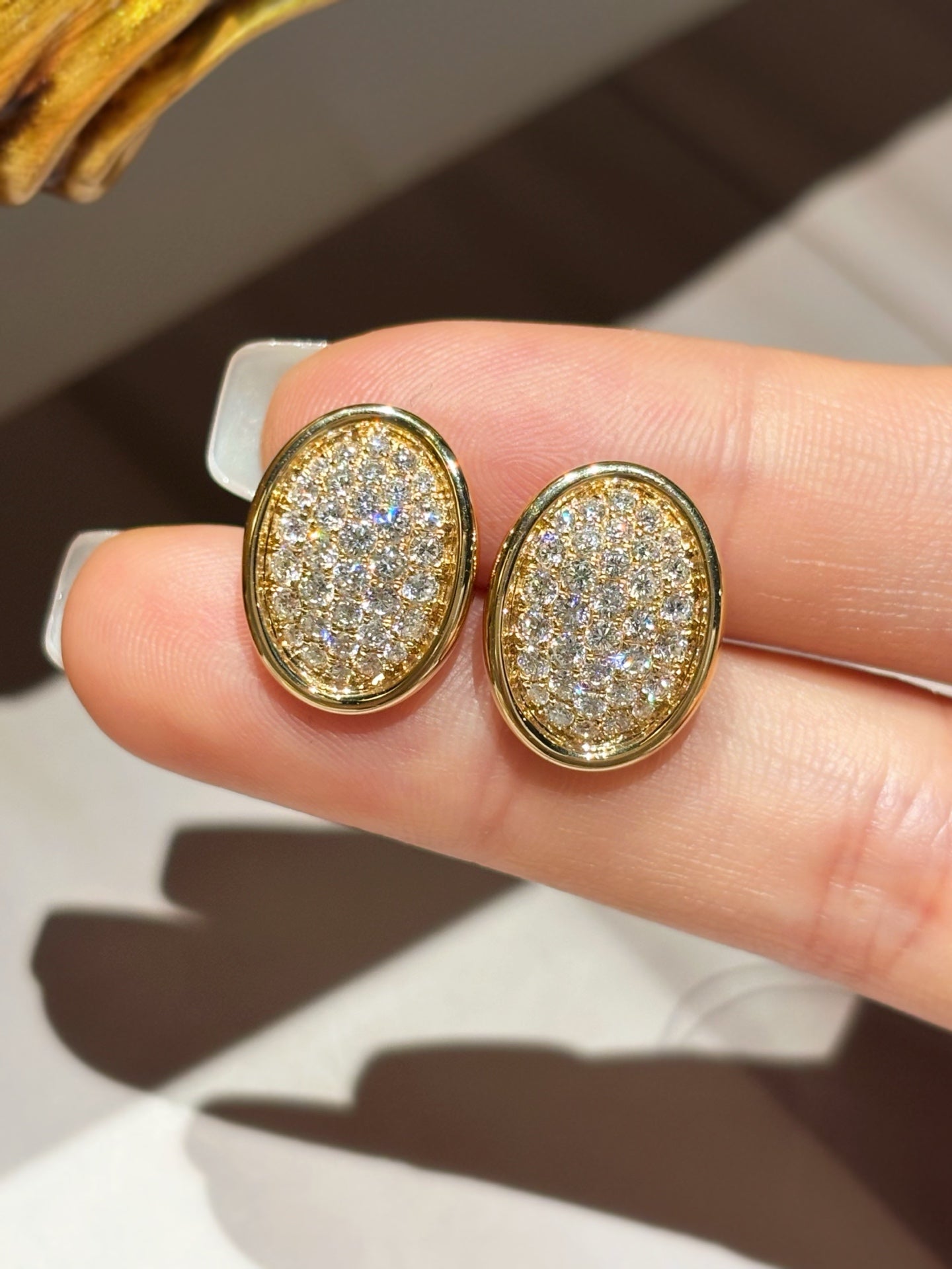 Lab-Grown Diamond Oval Earrings | Sustainable Luxury Jewelry | 18K Gold